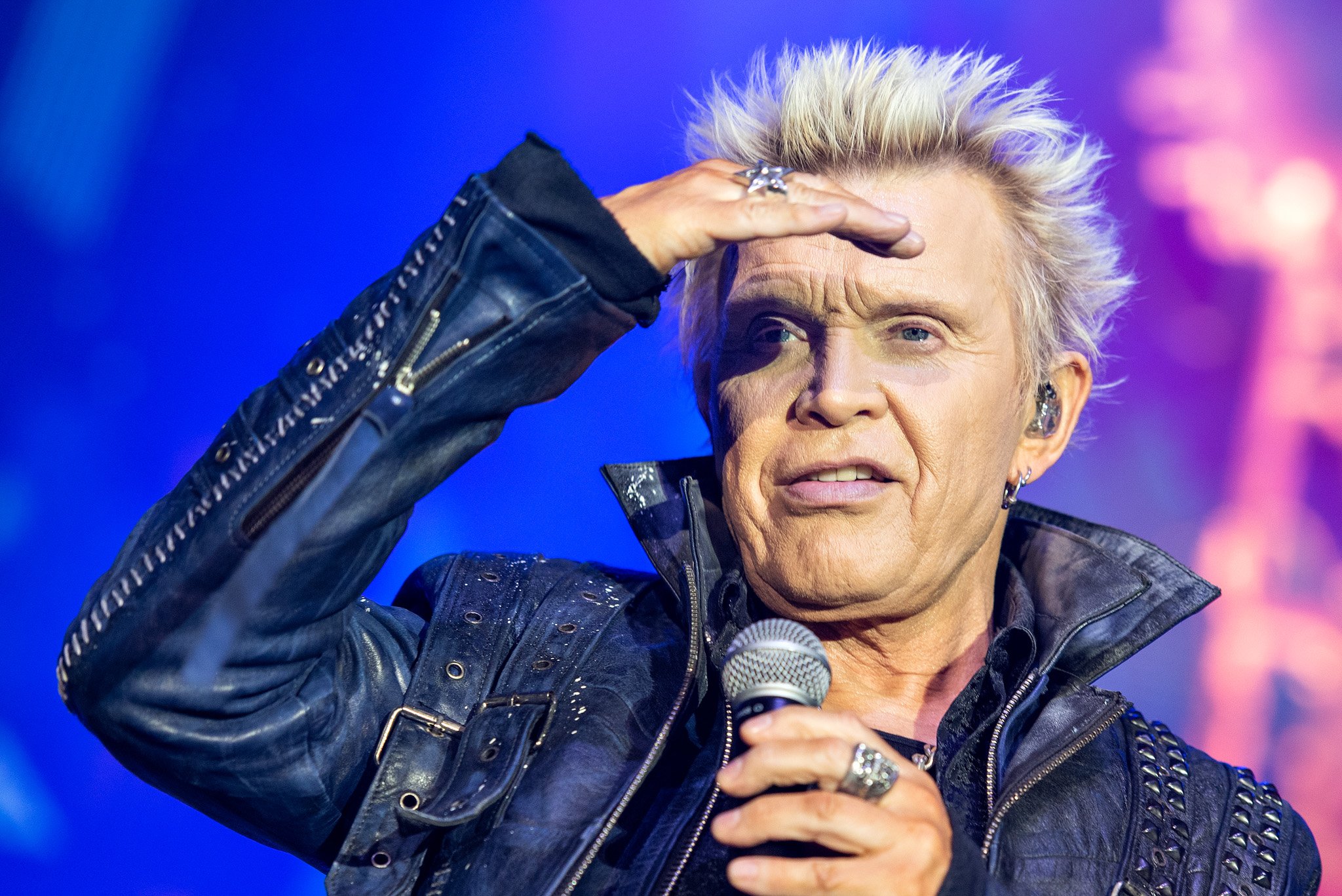 Billy Idol no Pavilhão Pacaembú, em São Paulo. Crédito: Leca Suzuki