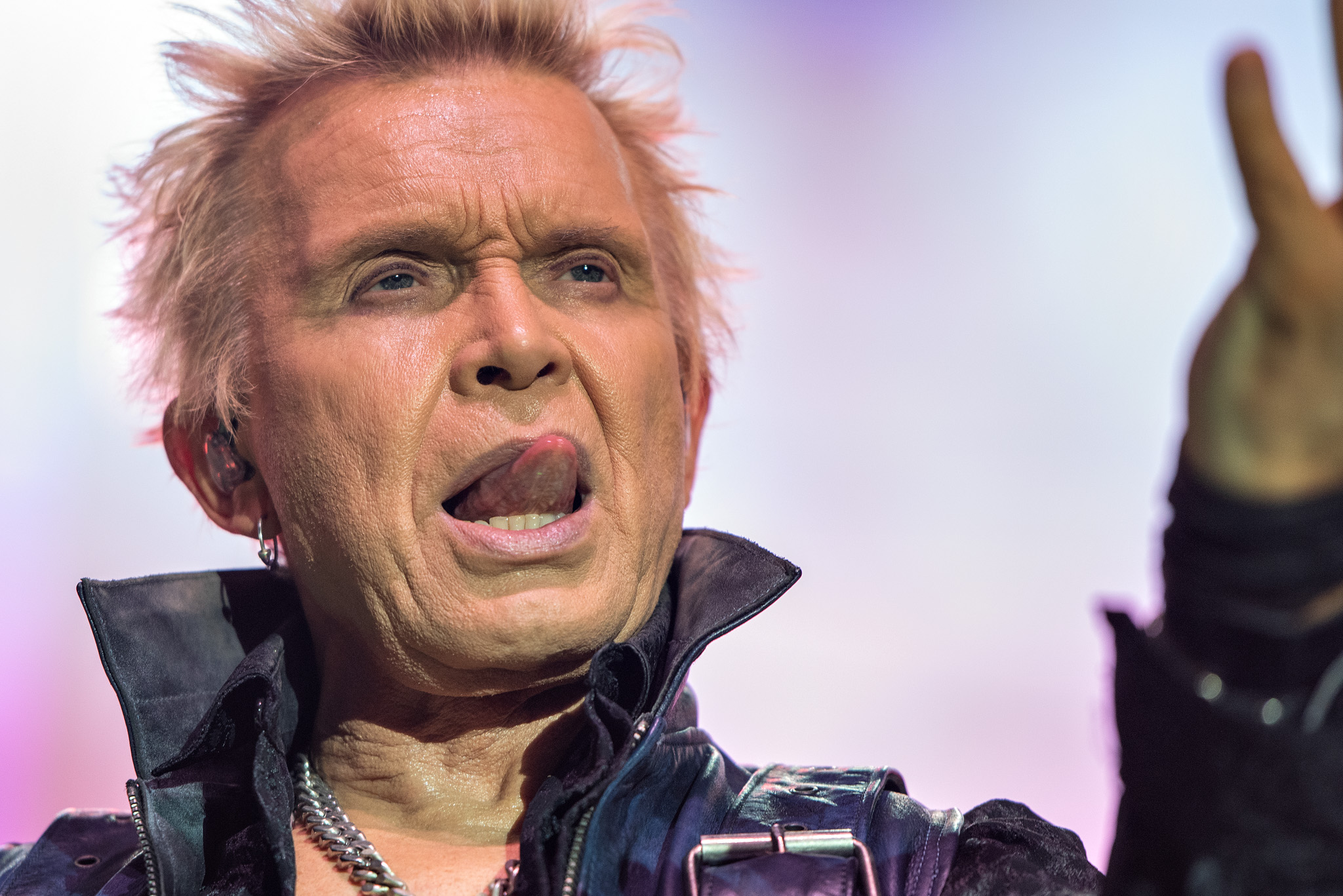 Billy Idol no Pavilhão Pacaembú, em São Paulo. Crédito: Leca Suzuki