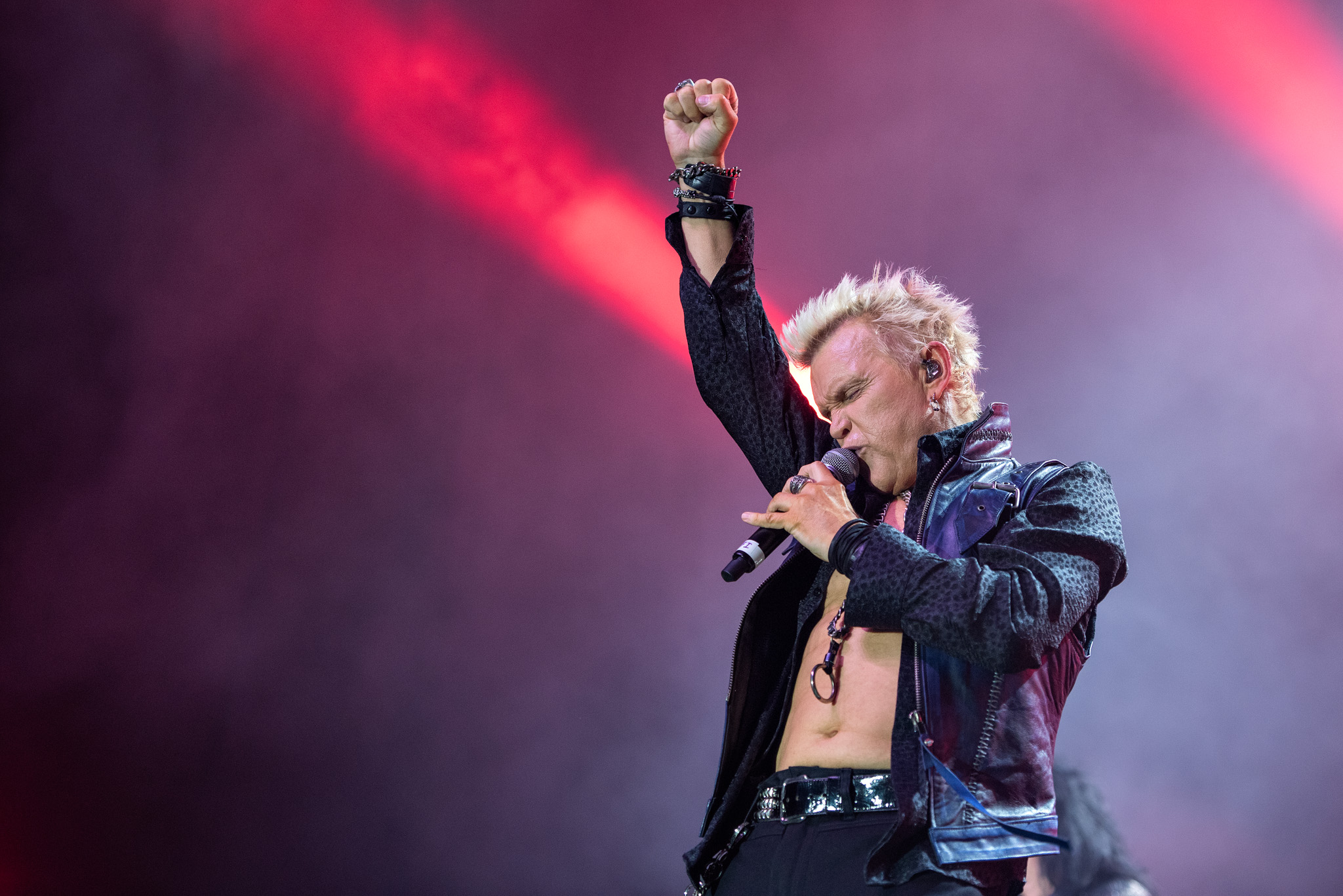 Billy Idol no Pavilhão Pacaembú, em São Paulo. Crédito: Leca Suzuki