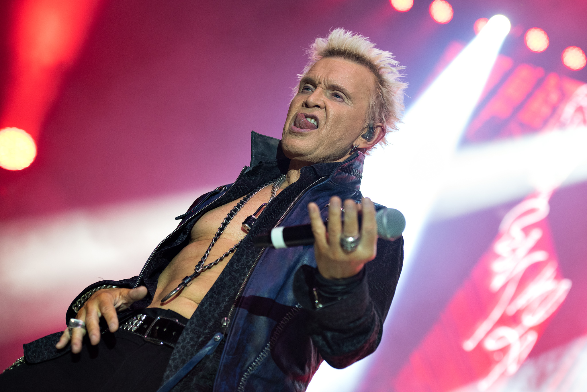 Billy Idol no Pavilhão Pacaembú, em São Paulo. Crédito: Leca Suzuki