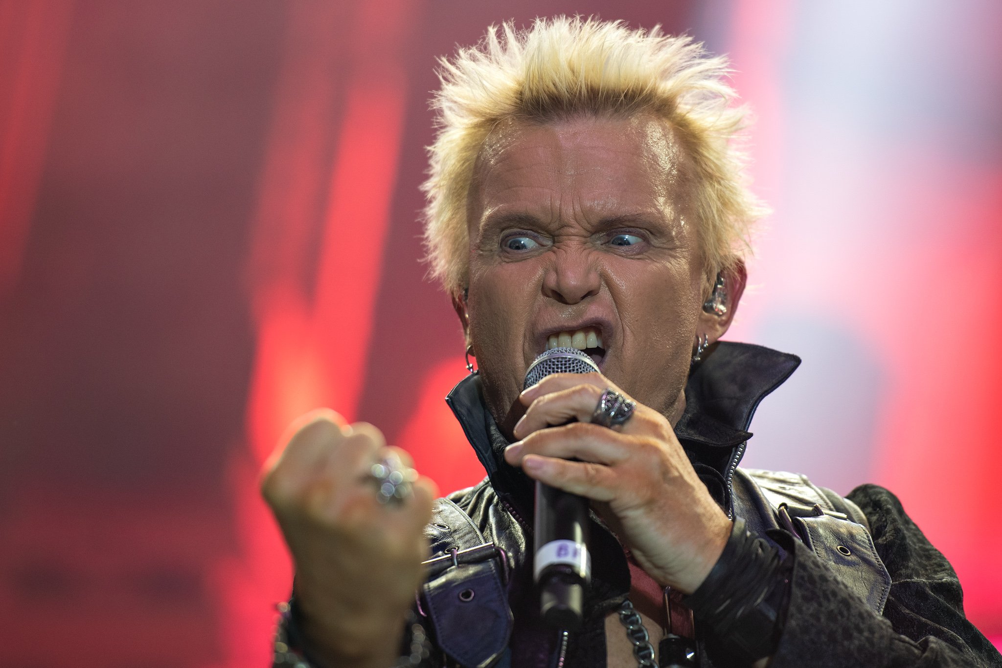 Billy Idol no Pavilhão Pacaembú, em São Paulo. Crédito: Leca Suzuki