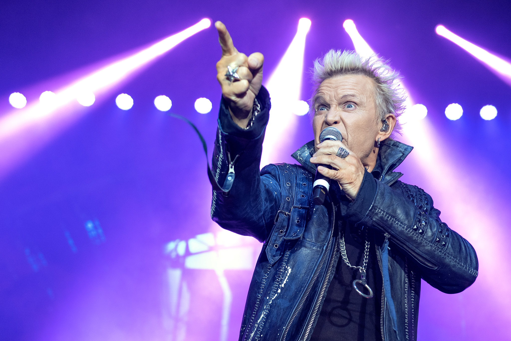 Billy Idol no Pavilhão Pacaembú, em São Paulo. Crédito: Leca Suzuki