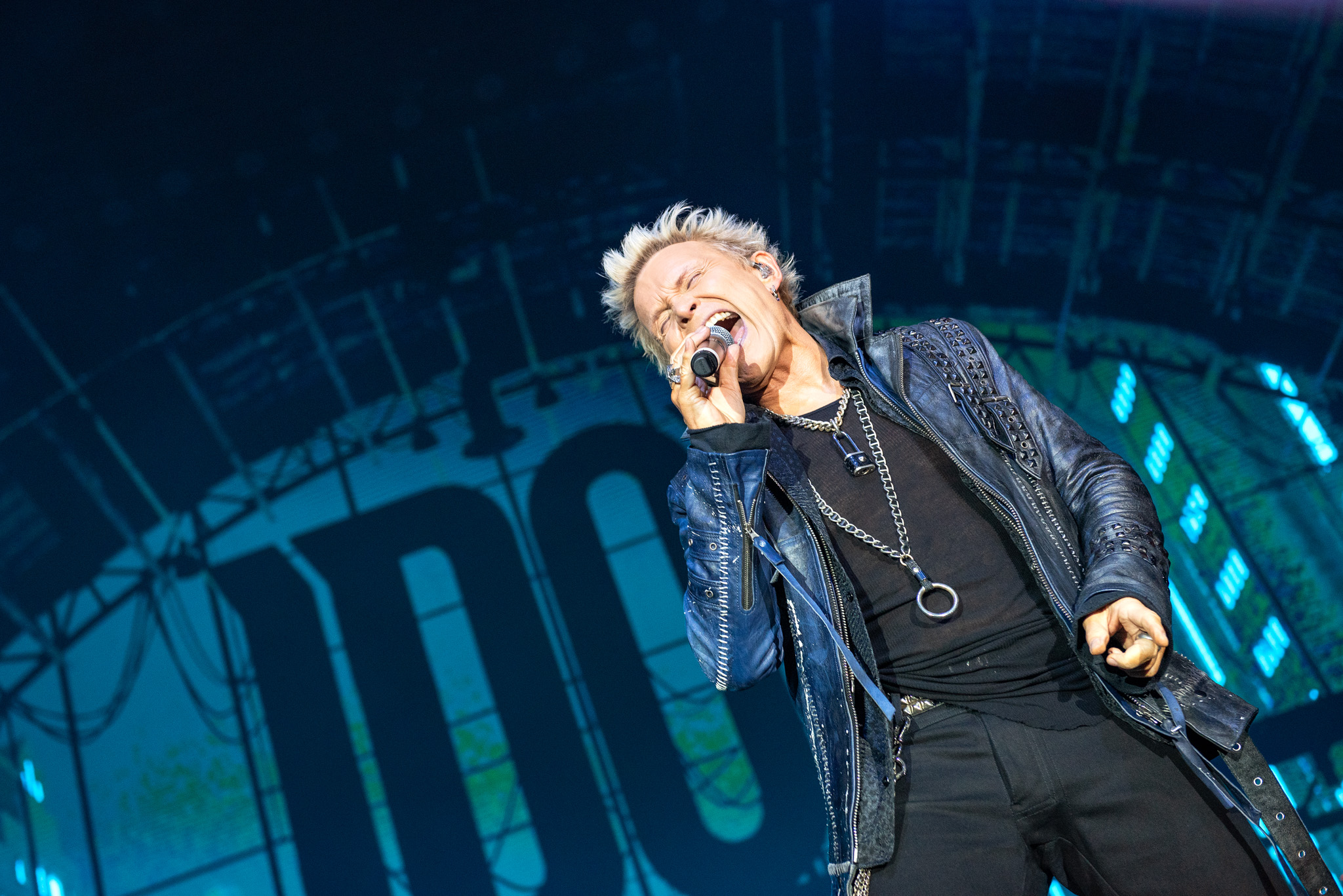 Billy Idol no Pavilhão Pacaembú, em São Paulo. Crédito: Leca Suzuki