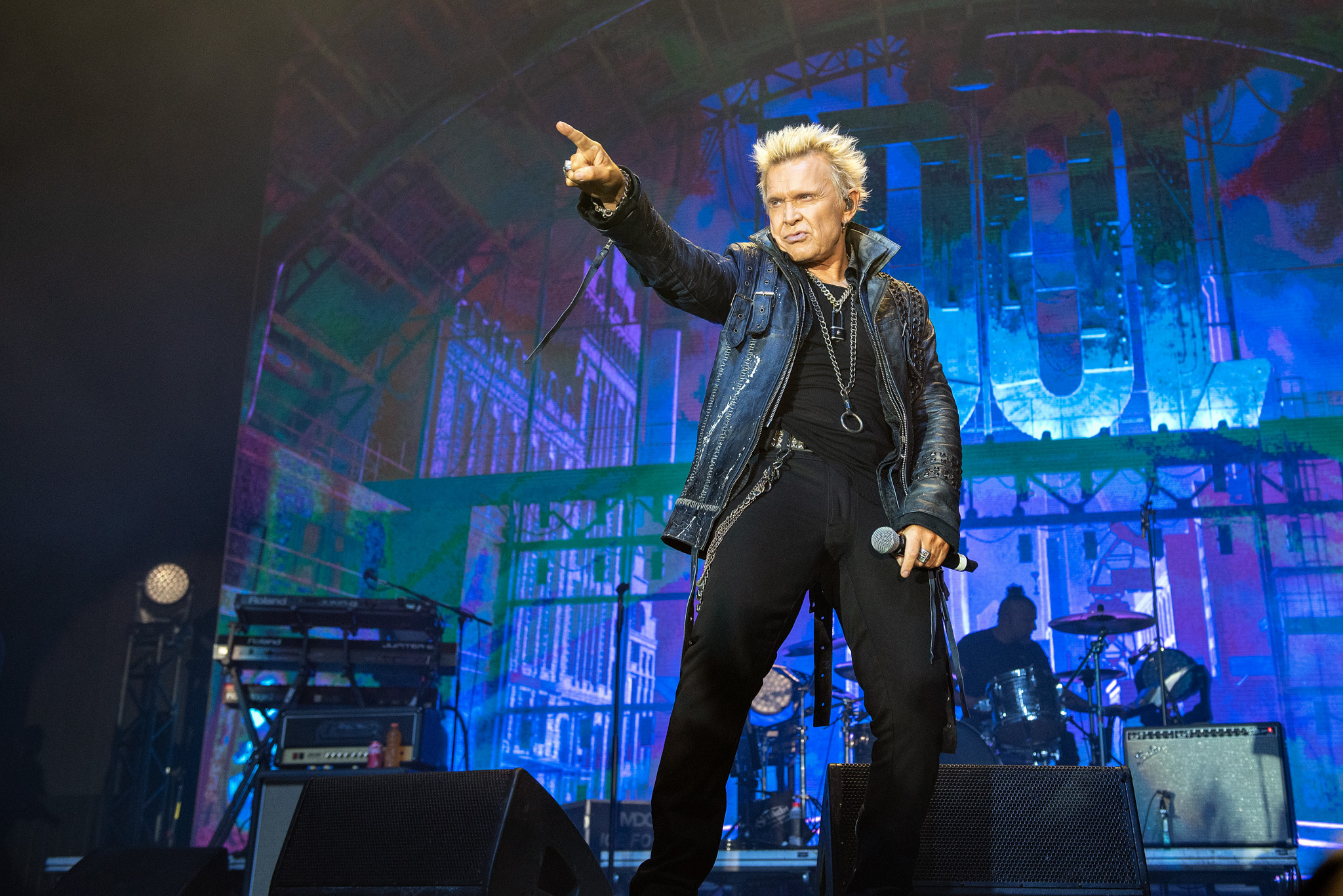 Billy Idol no Pavilhão Pacaembú, em São Paulo. Crédito: Leca Suzuki