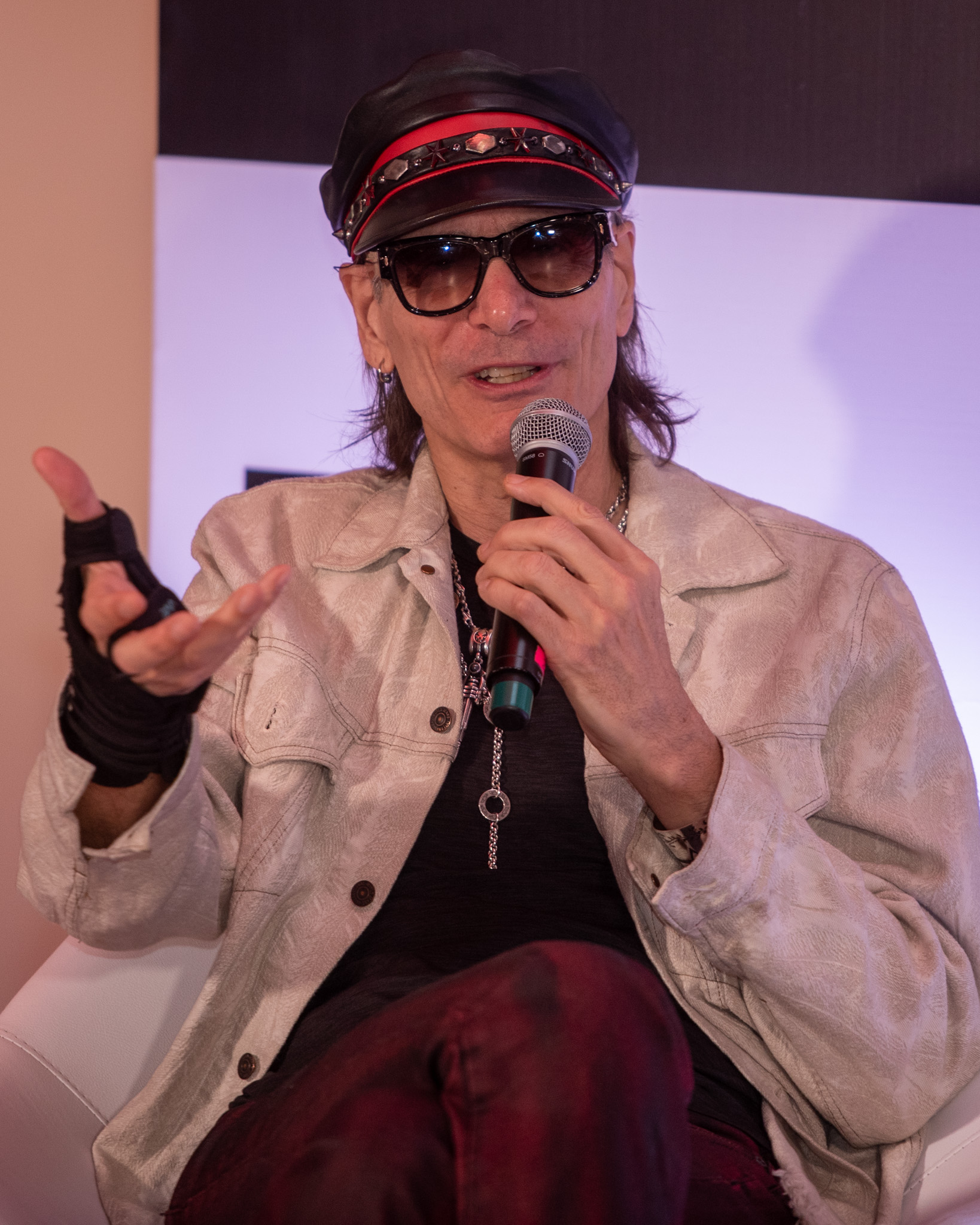 Steve Vai na coletiva de imprensa do Best of Blues and Rock 2023. Crédito: Leca Suzuki